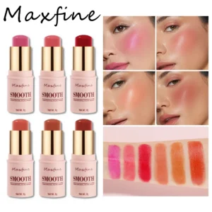 Blush Stick Maxfine Creamy Face Rouge for Natural Glow 8g Portable Solid Makeup
