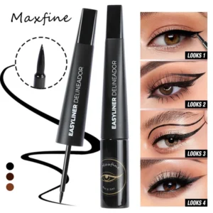 Waterproof Liquid Eyeliner Pen Maxfine Long-lasting Smudge-proof Ultra-fine Dip-in Eye Makeup Set